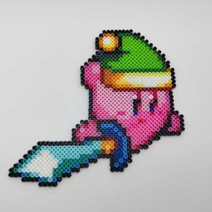Arte con cuentas de Perler de la espada de Kirby