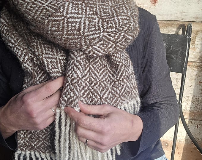 Handwoven Shetland  Leicester Scarf