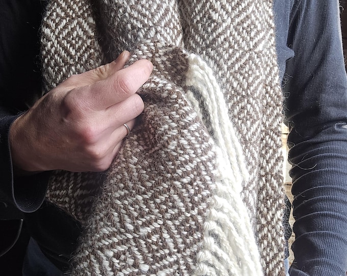 Handwoven Shetland  Leicester Scarf