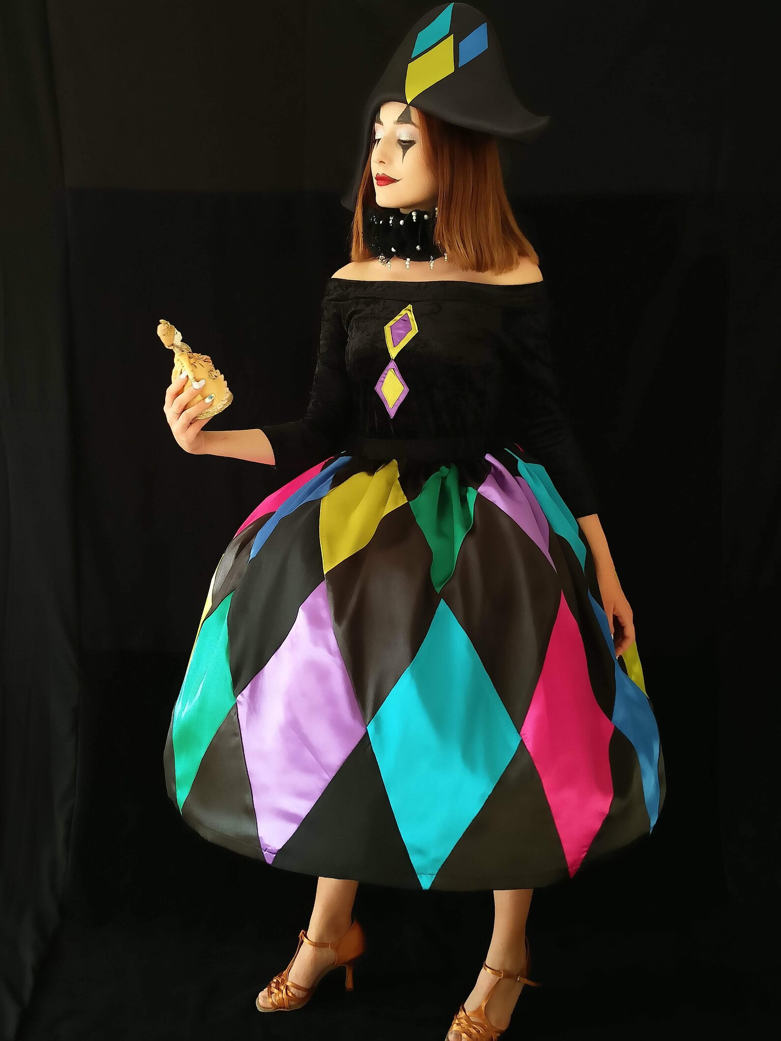 Clown costume Woman clown costume Black&White womens halloween Etsy