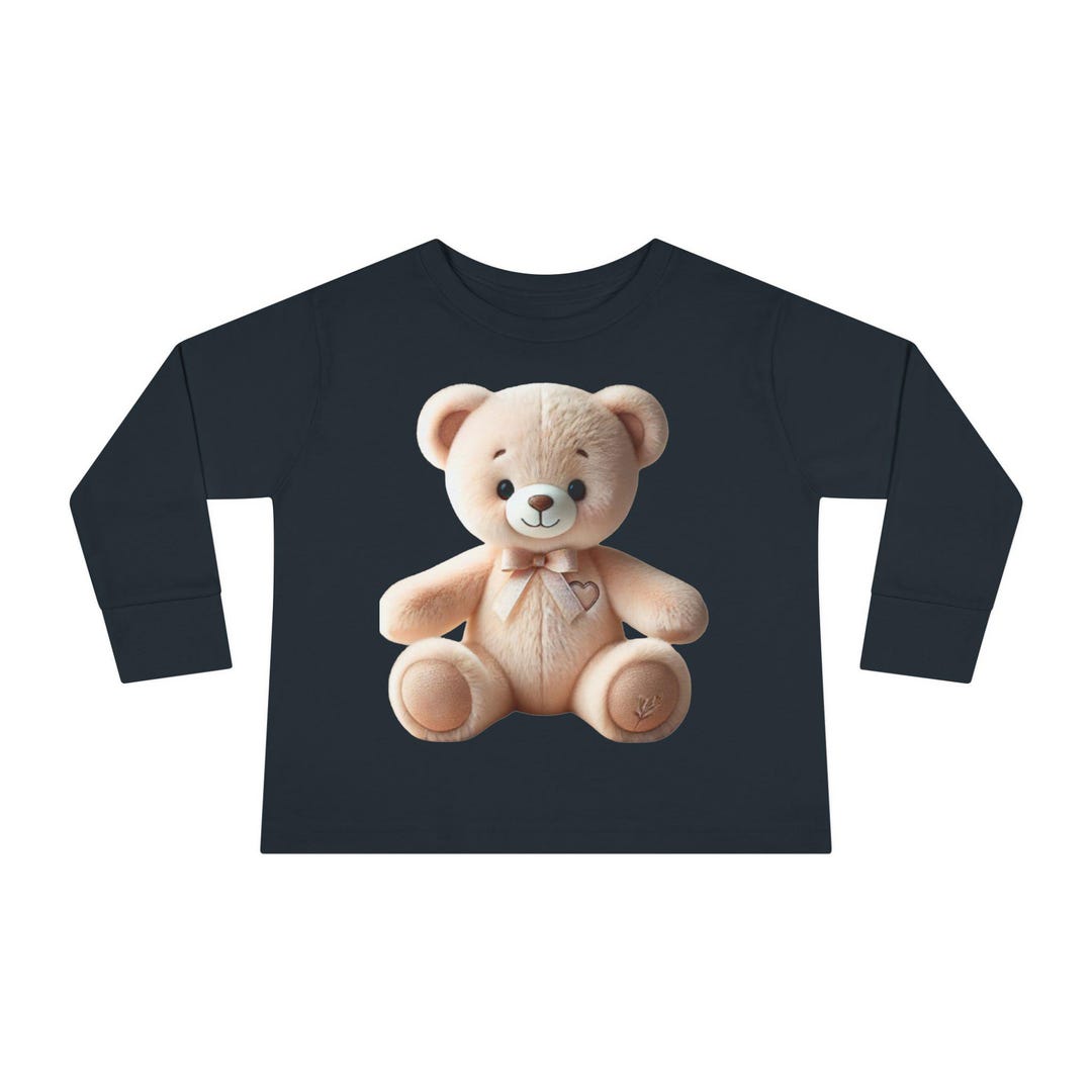 Cute Teddy Bear Toddler Long Sleeve Tee, Perfect for Kids, Baby Shower ...