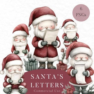 Santa Letters Clipart, Carta a Santa Claus, PNG transparente, Lista de regalos de Navidad Clip Art, Gráficos navideños, Ilustraciones de Navidad