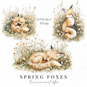 Clipart renard printanier, renard mignon des cliparts, printemps animaux PNG, clipart Animal de la forêt, printemps de la forêt, clipart fleur de printemps, bébés animaux PNG