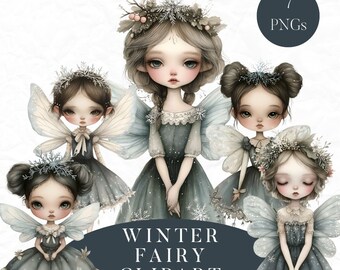 Winter Fairy Clipart, Snowflake Fairy, Mythical Creature Clipart, Fairytale Clipart, Ice Fairy Clipart, Tutu Clipart, Fairy Wings PNG