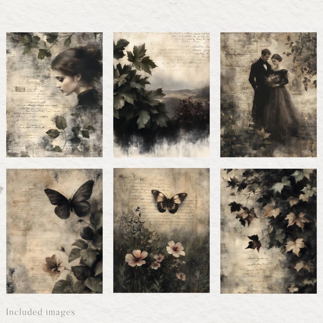 Gothic Victorian Junk Journal, Digital Printable Kit, Vintage Scrapbook ...