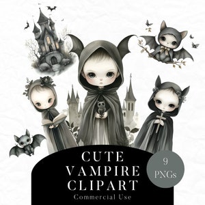 Vampire Clipart | Spooky Season Png | Instant Download | Commercial Use | Halloween Clipart | Castle | Junk Journaling | Bat Clipart