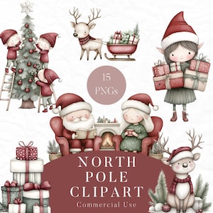 Noordpool clipart, Santa's Village, kerst clipart, elf clipart, vakantie clipart, rendieren clipart, Santa's Workshop, kerst, png PNGEgg