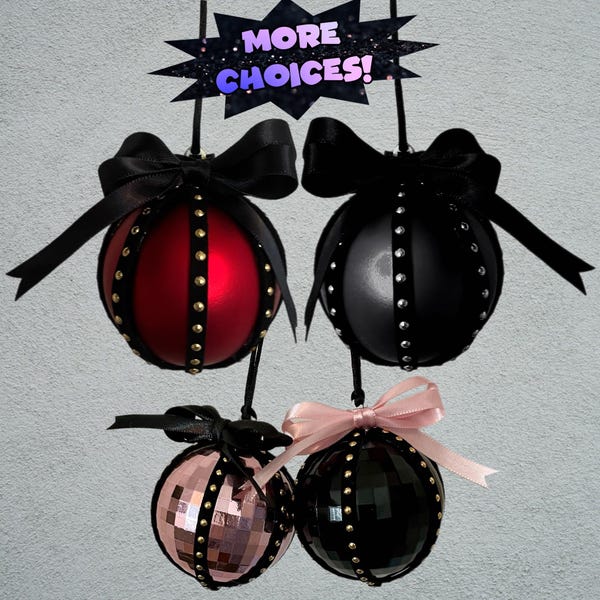 Barbed Baubles Custom Ornaments 60mm | Studded Holiday Decor | Gothic Alternative Tree Decorations