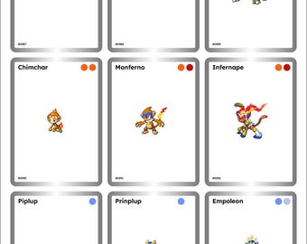 Printable Pokemon Gen 04 Pixel Style Placeholder Cards - 107 Pokemon Binder slots - Digital Download TCG Binder Inserts