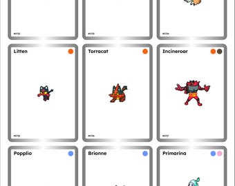 Printable Pokemon Gen 07 Pixel Style Placeholder Cards - 88 Pokemon Binder slots - Digital Download TCG Binder Inserts
