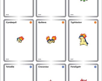 Printable Pokemon Gen 02 Pixel Style Placeholder Cards - 100 Pokemon Binder slots - Digital Download TCG Binder Inserts