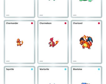Printable Pokemon Gen 01 Pixel Style Placeholder Cards - 151 Pokemon Binder slots - Digital Download TCG Binder Inserts