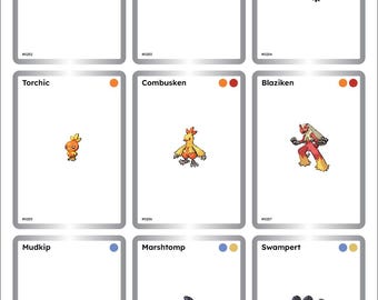Printable Pokemon Gen 03 Pixel Placeholder Cards - 135 Pokemon Binder slots - Digital Download TCG Binder Inserts