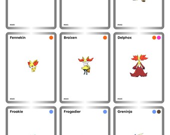 Printable Pokemon Gen 06 Pixel Style Placeholder Cards - 72 Pokemon Binder slots - Digital Download TCG Binder Inserts