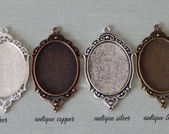 antiqued silver bezel resin frame silver setting photo jewelry 10 antiqued silver pendant frames cameo necklace fancy silver bezel
