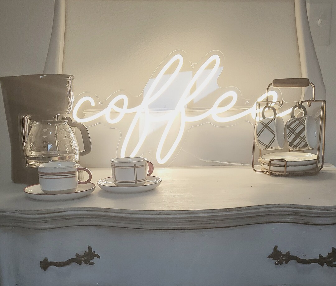 Large Cofee LED Neon Light Sign - Home Decor, Coffee Bar, Coffee Shop ...