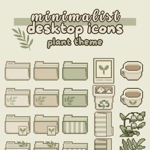 50+ minimalistische plantenmappictogrammen - prachtige pictogrammen en mappen - eenvoudige digitale download [compatibel met Mac en Windows] met de hand getekend