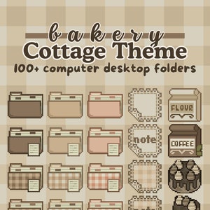 100+ handgezeichnete ästhetische Desktop-Icons zum Thema Bäckerei | Niedliche Laptop Ordner für Windows & Mac | Bequem Personalisierbar
