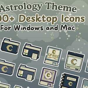 100以上の魅惑的な占星術のオフィスをテーマにしたデスクトップアイコン月と星[MacとWindowsに対応]手描き