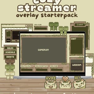 Streamer Pixel-Art Overlay Starter Pack - Twitch OBS Streamlabs