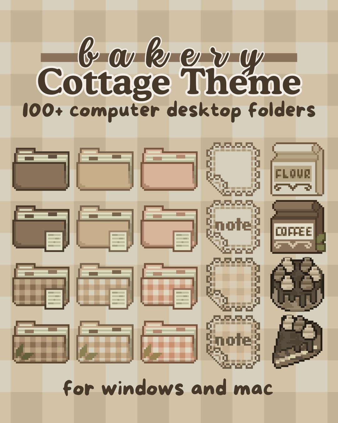 Cottagecore Folder Icon Bakery Desktop Icons | Cottagecore Folder Themes (digital Download) - Etsy