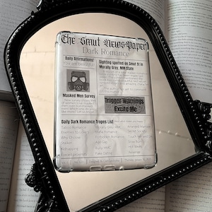 Dark Romance Newspaper Kindle Insert, Gothic Girly Kindle Insert, Gothic Girl Kindle Insert, Bookish Girl, Bookish Kindle, Masked Men Insert