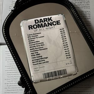 Dark Romance Receipt Kindle Insert, Dark Romance Kindle Inserts, Gothic Girly Kindle Insert, Gothic Girl Kindle Insert, Bookish Girl