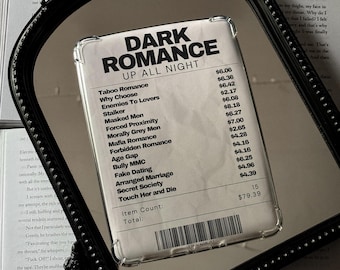 Dark Romance Receipt Kindle Insert, Dark Romance Kindle Inserts, Gothic Girly Kindle Insert, Gothic Girl Kindle Insert, Bookish Girl