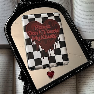 Please Don’t Touch My Kindle - Insert, Dark Romance Kindle Inserts, Gothic Girly Kindle Insert, Gothic Girl Kindle Insert, Bookish Girl