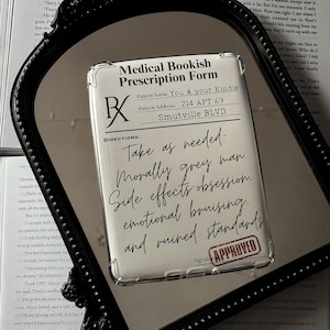 Bookish Medical Prescription Kindle Insert, Dark Romance Kindle Inserts, Gothic Girly Kindle Insert, Gothic Girl Kindle Insert, Bookish Girl