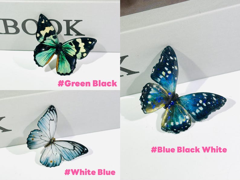 Blue Morpho Butterfly Necklace, Dainty Pendant Necklace, Fairy Resin Jewelry, Unique Gift for her image 8