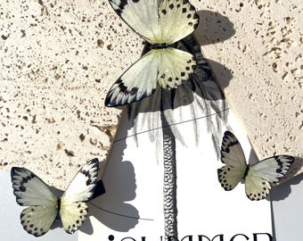 Belenois Subeida Butterfly Hair Clips, White Buterfly Side Hair Pins, Fairy Hair Accessories, Handmade Jewelry, Wedding Gift for Bridemaids