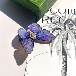 Galaxy Inspired Purple Butterfly Hair Clips, ButterFly Side Hair Pins, Fairy Hair Accessories, Handmade Jewelry, Gift for Her