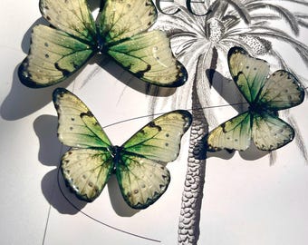 Vintage Butterfly Hair Clips, ButterFly Side Hair Pins, Fairy Hair Accessories, Handmade Jewelry, Gift for Her