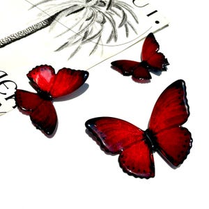 Scarlet Butterfly Hair Clips, ButterFly Side Hair Pins, Fairy Hair Accessories, Handmade Jewelry, Gift for Her