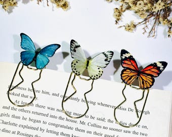 Handmade Butterfly Paper Clip Bookmark, Heart & Cat Shape Page Marker, Gift for Book Lovers, Book Accessories