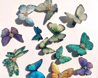 Butterfly Hair Clip Bundle, ButterFly Side Hair Pins, Fairy Hair Accessories, Handmade Resin Jewelry, Gift for Her