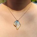 Butterfly Wings Necklace, Opal-Inspired Insect Resin Necklaces, Fairy Wings Jewelry, Handmade Gift for her