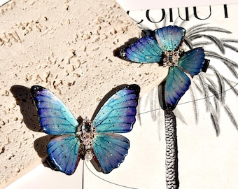 Blue-purple Gradient Butterfly Hair Clips, Delicate Butterfly Side Hair Pins, Fairy  Hair Accessories, Gifts For Her