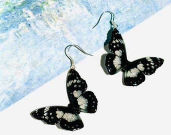 Butterfly Drop Earrings, Enchanted Fairy Resin Earrings, Handmade Jewelry, Gift for Her