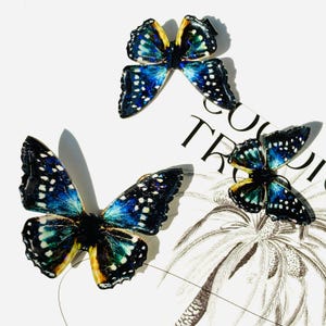 Blue Admiral Butterfly Hair Clips, ButterFly Side Hair Pins, Fairy Hair Accessories, Handmade Jewelry, Gift for Her