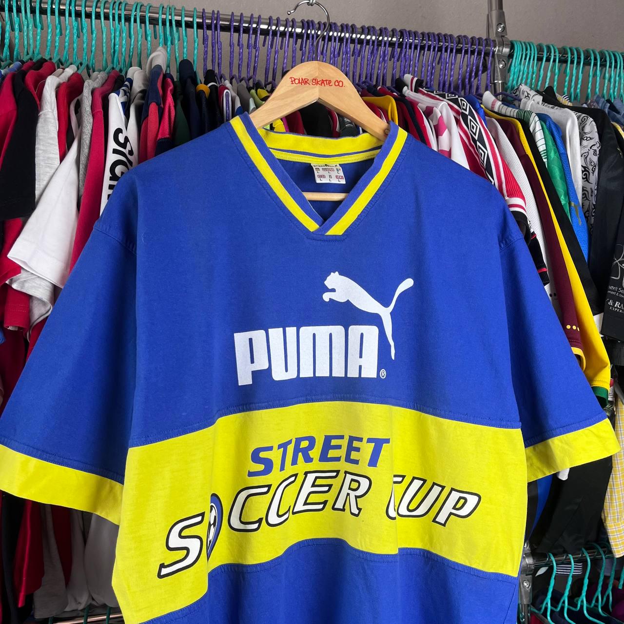 Vintage 90s Puma Street Soccer Cup Tshirt Retro Football Size L
