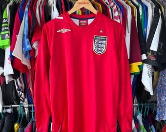 Vintage England Longsleeve Football Soccer Jersey Tshirt Size M
