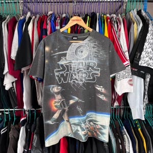 Vintage 2000 Star Wars Overprinted T Shirt AOP, X-Wings, Morte Nera, Darth Vader