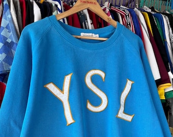 Sudadera holgada y holgada azul YSL de Yves Saint Laurent, talla XL