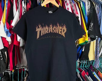 vintage Thrasher Magazine Tshirt noir SK8 Skateboard Taille M