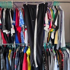 Vintage Nike Black Nylon Track Pants Sportswear Size XXL