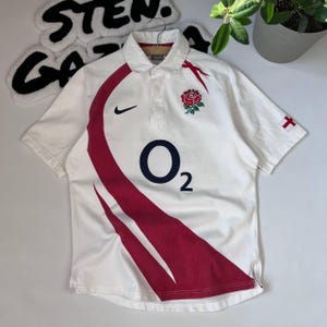Vintage Nike O2 England Rugby Jersey Polo Rugby Shirt Medium