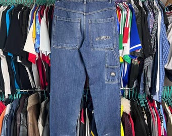 Southpole Carpenter Blau Faded Distressed Denim Hose Arbeitskleidung SK8 Y2K Größe 30