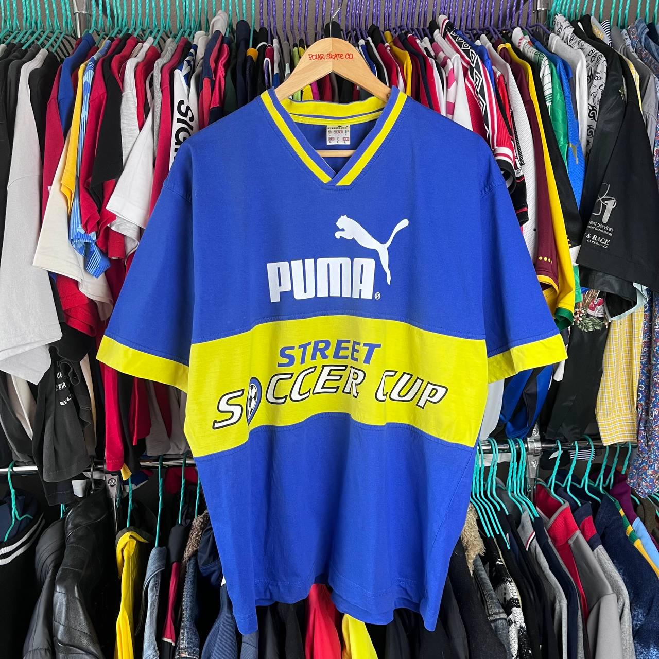 Vintage 90s Puma Street Soccer Cup Tshirt Retro Football Size L
